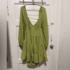 Princess Polly Lime Green Gathered Dress